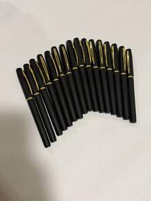 8PCS Simple Matte Black Ballpoint Pen Gold Plated Writing Tip Clean Quick Dry Ink Pen For Student Journal Business Gift - Sets - View 9