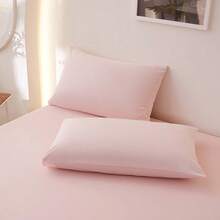 2pcs Cooling Pillowcase Set, Soft And Breathable, Wrinkle-Resistant, Gentle On Hair And Skin, Helps Improve Sleep Quality, Machine Washable - Pink - View 2