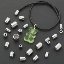 10pcs Stainless Steel Rope End Caps DIY Handmade Bracelet End Accessories Approx. 3mm/4mm/5.5mm Hollow Hole Leather Rope Braided Rope End Stoppers Suitable For DIY Bracelets Necklaces Phone Chains Wire End Fixing Buckles Jewelry Connector Parts Rope And Shoe Accessories Materials DIY Jewelry Making Rope End Accessories - Round Head Bucket Buckle - View 4