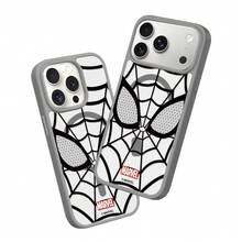 Miniso Marvel Spider-Man 創意個性化蜘蛛網 MagSafe 磁吸充電保護殼，防摔，適用於 Apple 17 Pro Max/iPhone 17/18 Pro/18 Pro Max/16 Pro/15/14/13/17 Air/12/16 Pro/15 Plus，學生風格，兼容 Apple - 灰色 - 查看 2
