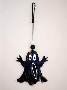 1pc Ghost Skull Witch Hat Hanging Ornament, Halloween Spooky Window & Door Decor, Autumn Harvest Porch & Wall Hanging Decoration, Gothic Farmhouse Vintage Country Style, Indoor & Outdoor Decor, Autumn Festival Costume Party Horror Party Home Display Beaded Hanging Sign - Multicolor 1 - View 6