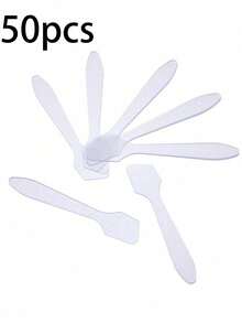 10/50/100 Stücke Mini Make-up Spatel Creme Make-up Masken Löffel, DIY Make-up Werkzeuge Balsam Stift Beauty Werkzeug Set, DIY Gesichts Balsam Misch Spatel Löffel Make-up Werkzeuge Reise Essentials Schulbedarf Urlaub Camping Zubehör Damen Parfum Herren Parfum Strand Parfum Flasche - Weiss - Übersicht 10
