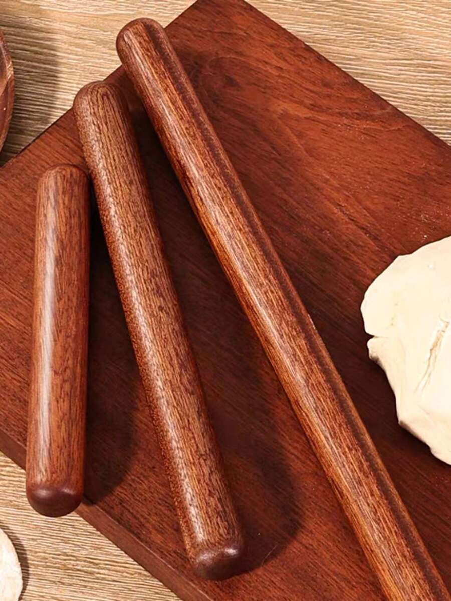 Solid Wood Rolling Pin, 3 Sizes Available, Smooth Non-Stick, Home Baking Tool For Dumpling Skin And Noodle Making, Multi-Functional Kitchen Dough Tool - View 1