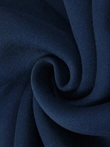 Cute Academy Style Bear Pattern Pullover Sweatshirt, Long Sleeve Ribbed Crew Neck Knit Fabric, Suitable For Autumn Wear, Comfortable And Versatile - Navy Blue - View 7