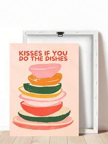 1pc Kisses For The Dishes,Croissant, Egg Dining Decor,Bon Appetit Art,Lemons Art, Quotes Art,Ideal Gift,Suitable For Bedroom,Living Room,Kitchen,Wall Arts,Wall Decor,Home Decor,Room Decor,Canvas Wall Art,Posters, Wall Art With Frame,Optional Frame ﻿ - 1PCS - View 38