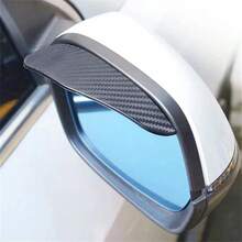 2pcs Car Rearview Mirror Rain Shield Rain Eyebrow Rain Cover Universal Carbon Fiber Rear View Side Mirror Rain Eyebrow Shield - A - View 2