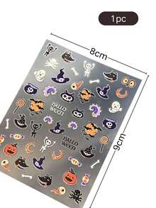 1 buah Stiker Dekorasi Wajah Kartun Halloween yang Menyenangkan dengan Perekat, Stiker Rias Mata dan Wajah untuk Suasana Pesta Karnaval Liburan yang Manis dan Lucu, Pola Kartun Kecil untuk Dahi, Sudut Mata, dan Pipi, Mudah Menciptakan Riasan Suasana Liburan yang Enerjik dan Ceria - MultiWarna - View 6