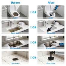 1 Set Manual High Pressure Pneumatic Drain Clog Remover, Heavy Duty Stainless Steel Toilet Snake Air Pressure Plunger, Unblocker Tool For Toilet, Kitchen Sink, Floor Drains - Variant 1 - View 11