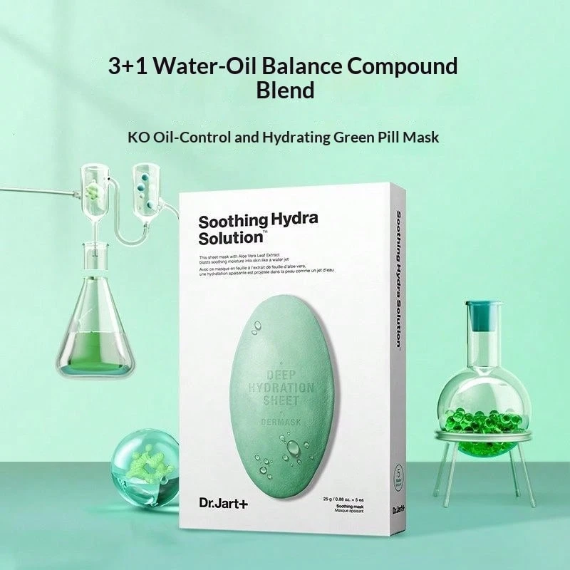 Dr.Jart+ Silver Cleansing & Blue-Green Hydrating Mask Set, Masker Eksfoliasi & Pelembap untuk Alas Riasan yang Halus - Topeng Pil Hijau - View 1