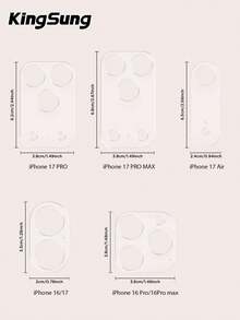 Kingsung Pink Bow Pattern Camera Lens Protector Film, Compatible With IPhone 17 Pro/17 Pro Max, Tempered Glass Lens Film, Phone Accessory, Transparent Anti-Scratch Camera Cover, Birthday Gift For Family And Friends - Multicolor - View 7