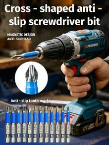6PCS Magnetic Screwdriver Bit Set - Anti-Slip, 1/4" Hex Shank, Suitable For Electric And Manual Drills - Includes PH1, PH2, PH3, PZ1, PZ2, PZ3 Bits - Multiple Styles - View 2