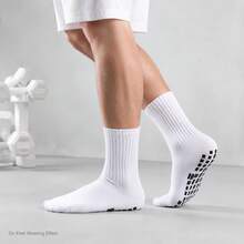 1/3/6 Pairs Non-Slip Football Socks With Grip Dots, Shock-Absorbing, Wear-Resistant, Thickened, Breathable Sports Football Socks - Multicolor - View 3