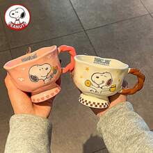 Mug Keramik Snoopy, Cangkir Air Pasangan Kartun Lucu, Cangkir Kopi Keramik yang Sangat Menarik untuk Penggunaan di Rumah - MultiWarna - View 3