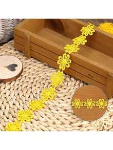 1碼玫瑰花蕾絲混色刺繡水溶性蕾絲飾邊，適用於衣物與旗袍裝飾 - 彩色 - 查看 47