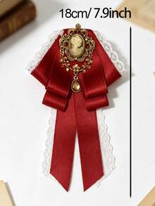 1pc Handmade Unisex Multi-Layer Lace Rhinestone Exquisite Bow Tie, High-End Elegant, Suitable For Uniform, Daily Wear, Party - Multicolor - View 8