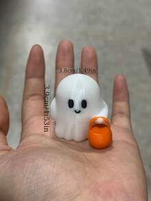 5個/1個可愛幽靈南瓜袋飾品 - 迷人的樹脂萬聖節雕像桌面裝飾，完美營造神秘秋季氛圍；適合萬聖節女巫主題、節日裝飾和季節性展示；結合幻想設計美學，適合居家、秋季和室內裝飾 - 多色 - 查看 12