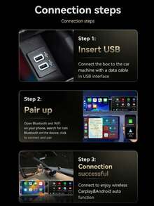 Wireless CarPlay Adapter, Stable And Smooth Connection, Supports Voice Control, USB Powered, Compatible With Most Car Models, Includes USB-C And Lightning Data Cables, CarPlay Wireless Adapter, Hands-Free Audio, Stylish Gadget, High-Quality Sound, Battery Not Included - Two-in-one - View 4