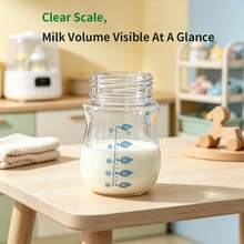 1件 150ml/240ml 玻璃嬰兒奶瓶，耐熱至400℃，柔軟矽膠防脹氣奶嘴，耐咬，重力球吸管讓吸吮更順暢，適合嬰兒多個階段使用 - 藍色 - 查看 5