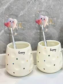 Heart-Shaped Tooth Pattern Portable Combination Set Toothbrush Holder Protective Cover, Portable Toothbrush Case, Travel Toothbrush Storage Box, Portable Toothbrush Head Protective Clip, Toothbrush Storage Clip, Home And Travel Dust-Proof Toothbrush Protective Cover, Suitable For Home And Travel Use, Travel Toothbrush Storage Clip, Protect Your Toothbrush Cleanliness And Care For Your Oral Health - A - View 2