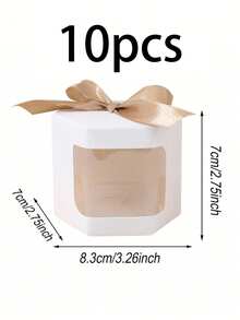 10/5 Pcs Hexagonal Window Kraft Gift Boxes Baking Packaging Boxes, Mini Cupcake Containers Ideal For Surprise Small Gifts, Weddings, Birthdays And Gender Reveal Parties Perfect For Party Favor Packaging And Decorative Use - View 13