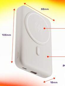 Power Bank por Indução 10.000 mAh com Suporte Dobrável Geonav - Off White - Damasco - Visão 7