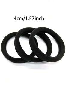 50/100pcs Women's Black Fashion Minimalist 4cm High Elastic Hair Bands, Hair Accessories, Gift Recommendation - Multicolor - View 6