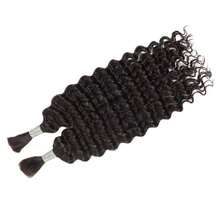 Eulisi Human Braiding Hair For Boho Braids 110g 20 Inch Deep Water Wave Bulk Human Boho Hair For Braiding No Weft 12A Wet And Wavy Curly Human Hair Extensions 2 Bundles/Pack Natural Color - Natural Black - View 20