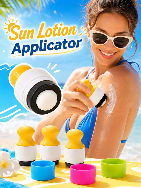 100ml Refillable Roller Ball Lotion Applicator, Detachable Sunscreen Applicator, Even Application, No Messy Hands, Hands-Free Application Of Body Lotion, Foundation And BB Cream, Portable Design, Suitable For Summer, Beach, Pool, Outdoor Activities And Travel, Essential For Women.