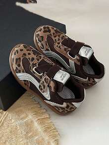 1 Pair Kids Colorblock Mesh Hook & Loop Soft Sole Retro Casual Sports Shoes, Suitable For Boys And Girls - Brown - View 4
