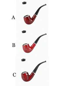 1 pieza Pipa de tabaco roja, Pipa de tabaco, Diseño clásico curvado, Portátil y desmontable - Varios colores - Ver 3