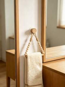 Wall-Mounted Toilet Paper Holder, Kitchen Wall-Mounted Paper Towel Rack With Hook, Modern Home Bathroom Accessory, Rotating Paper Towel Holder, European Minimalist Rope Style - Brown - View 2