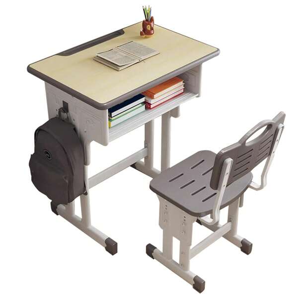 Conjunto Mesa e Cadeira Ajustáveis para Estudo, Altura Regulável para 3-18 Anos – Design Ergonômico, Material Seguro E0, Porta-canetas, Gaveta e Gancho – Cantos Arredondados, Respirável – Durável e Resistente