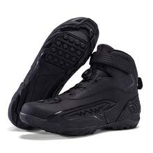 Off-Road Motorcycle Boots Leather Ankle Boots Unisex Rider Riding Boots Equipment All-Season Casual Breathable Racing Boots - Black - View 2