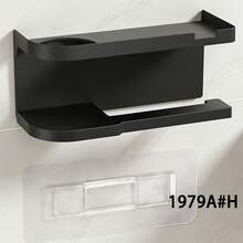 1pc Toilet Paper Holder With Storage Box And Shelf, Upgraded Drawer-Style Bathroom Wet Wipe Holder, Wall-Mounted Toilet Paper Rack, Suitable For Bathroom Paper Towel Storage, Back To School Essential, Gift Choice - Black - View 10