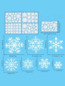 6/4/1sheets Christmas Window Stickers, Suitable For Glass Windows, Christmas Window Decals, Snowflake Decoration, Holiday Window Stickers, Snowflake + Small Dot Window Stickers, Winter Decoration Stickers, Removable Electrostatic Stickers, Reusable Plastic Decorations, No Residue, Suitable For New Year And Christmas Decoration, White Snowflake Pattern Glass Windows - Monochrome - View 11