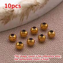 10pcs Stainless Steel Ball Crimp End Beads,Crimps Beads,2 2.4 3 4 5 6mm Stopper Spacer Beads For DIY Jewelry Making Accessories Supplies - Multicolor - View 21