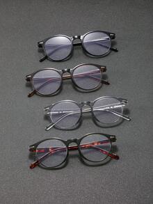 2/4 Pairs Plastic Full Frame Premium Unique Double Lens Design Oval Modern Minimalist Style Men's Daily Wear Transparent Glasses, Suitable For Music Festivals, Weekend Outfits, Dates, Holiday Dressing And Fashion Accessories, Fits All Face Shapes - Clear - View 7