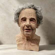 1pc/Role-Playing Funny Mask Headgear - Simulated Old Lady Headgear - Suitable For Party Role-Playing Props. - Multicolor - View 6