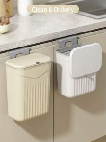 1pc 8L/12L Kitchen Compost Bin, Suitable For Countertop Or Under Sink, Hanging Small Trash Can With Lid, Suitable For Cabinet/Bathroom/Bedroom/Indoor Compost Bin, Kitchen, Bathroom, Home, Household Goods, Decor, Kitchen Decor, Living Room Decor - Multicolor - View 9