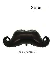 1/3 Pcs 36-Inch Large Black Beard-Shaped Foil Balloon – Suitable For Bachelor Parties, Birthday Parties, And Father's Day Decorations - View 7