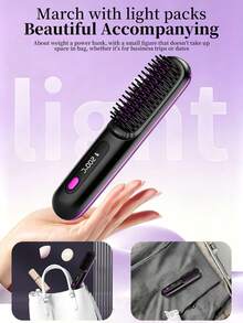 SKYWORTH Rechargeable Curling Brush, Makes Curls More Stylish, Anti-Static Frizz-Smoothing Comb, Suitable For Wavy Hair, Curling Styling Tool, Perfect Choice For Birthday And Holiday Gifts - Multicolor - View 5