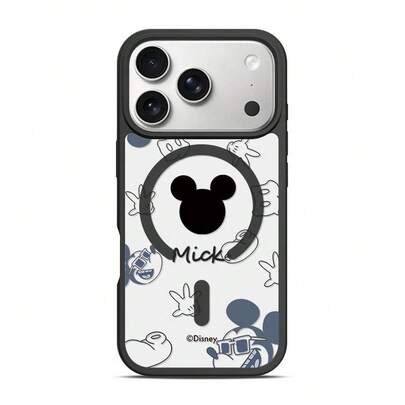 Miniso Disney Mickey And Minnie Mouse Simple Couple Cartoon Mickey Mouse MagSafe Magnetic Charging, Compatible With IPhone 17/17 Pro Max/16/17 Pro/15/14/16 Plus/17 Air/IP 13/15 Pro/12/15 Plus, Drop-Proof And Scratch-Resistant, Compatible With Apple.