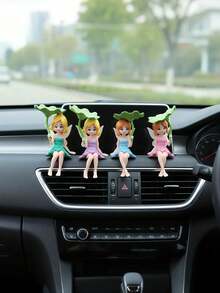 4pcs/1pc Resin Lotus Leaf Fairy Girl Decor, Car Dashboard Decoration, Fairy Statue, Lotus Fairy Figurine, Fairy Garden, Flower Pot, Garden Decor, Home Decor, Decorative Item, Birthday Desktop Cute Decor, Micro Landscape Decor, Holiday Decor, Cute Desktop Decor, DIY Fairy Potted Plant Mini Landscape Garden Handmade Decor Accessories, Suitable For Office, Car And Exquisite Decoration - A - View 6
