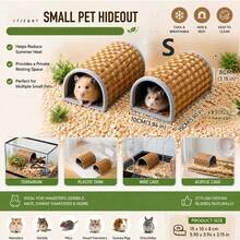 1pc Hamster Sleeping House Hideaway, Natural Woven Durable, Suitable For Hamsters, Gerbils, Mice And Other Small Animals Cage Accessories - Multicolor - View 4