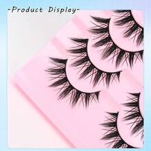 8 Pairs Spiky Cartoon Style False Eyelashes, Suitable For Cosplay Makeup, Creating Dramatic Full Eyeliner Effect, Cross-Eye Effect, Suitable For Doll Eye/Cat Eye Style, Black Thick False Eyelashes, Suitable For Anime And Cosplay Looks - Black - View 10