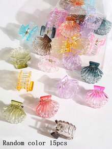 15/20/30PCS Mini Shell-Shaped Hair Claw Clips Colorful Small Hair Clips For Braiding, Loose Hair, Bangs (One-Size Refers To 20PCS) Summer Hair Accessories - Multicolor - View 8