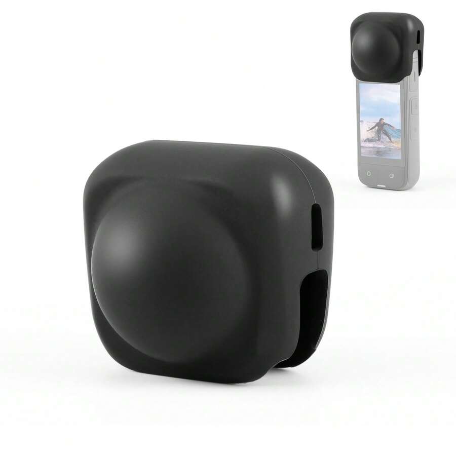 PULUZ 矽膠鏡頭保護蓋 適用於 Insta360 X4 / X4 Air / X5 全景相機 (顏色:黑色) - 查看 1
