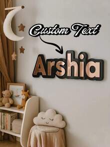 Custom Decorative Double-Layer Acrylic Name Plate, Personalized Letters, Stunning 3D Mirror Effect, High-End Wall Decor, Suitable For Nursery, Wedding And Home Scenes, Exquisite Custom Decorative Sign, Meets Various Celebration Decoration Needs - Multicolor - View 1