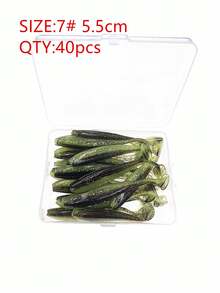 40pcs Multi-Color T-Tail Soft Lures, 5.5cm & 7cm Two Sizes, Bionic Small Fish Artificial Bait, Freshwater & Saltwater Fishing, Suitable For Amur, Bass, Mandarin Fish - Multicolor - View 30