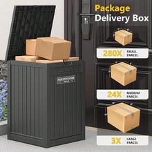 Package Delivery Box Outside, Storage Box With Lockable Secure, Outdoor Resin Package Drop Container Waterproof Backyard, Garden, Patio & Lawn, Black - Black - View 6